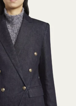 Giorgio ArmaniCotton-Cashmere Denim Double-Breasted Blazer