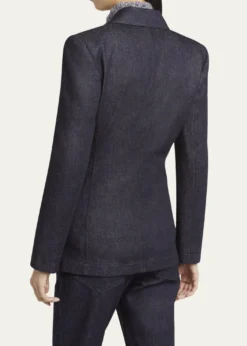 Giorgio ArmaniCotton-Cashmere Denim Double-Breasted Blazer