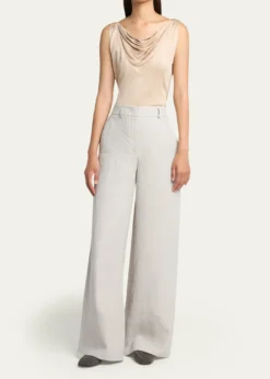 Giorgio ArmaniCowl-Neck Metallic Jersey Top