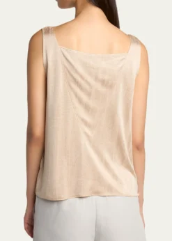 Giorgio ArmaniCowl-Neck Metallic Jersey Top