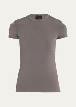 Giorgio ArmaniCrewneck Ribbed Jersey Tee
