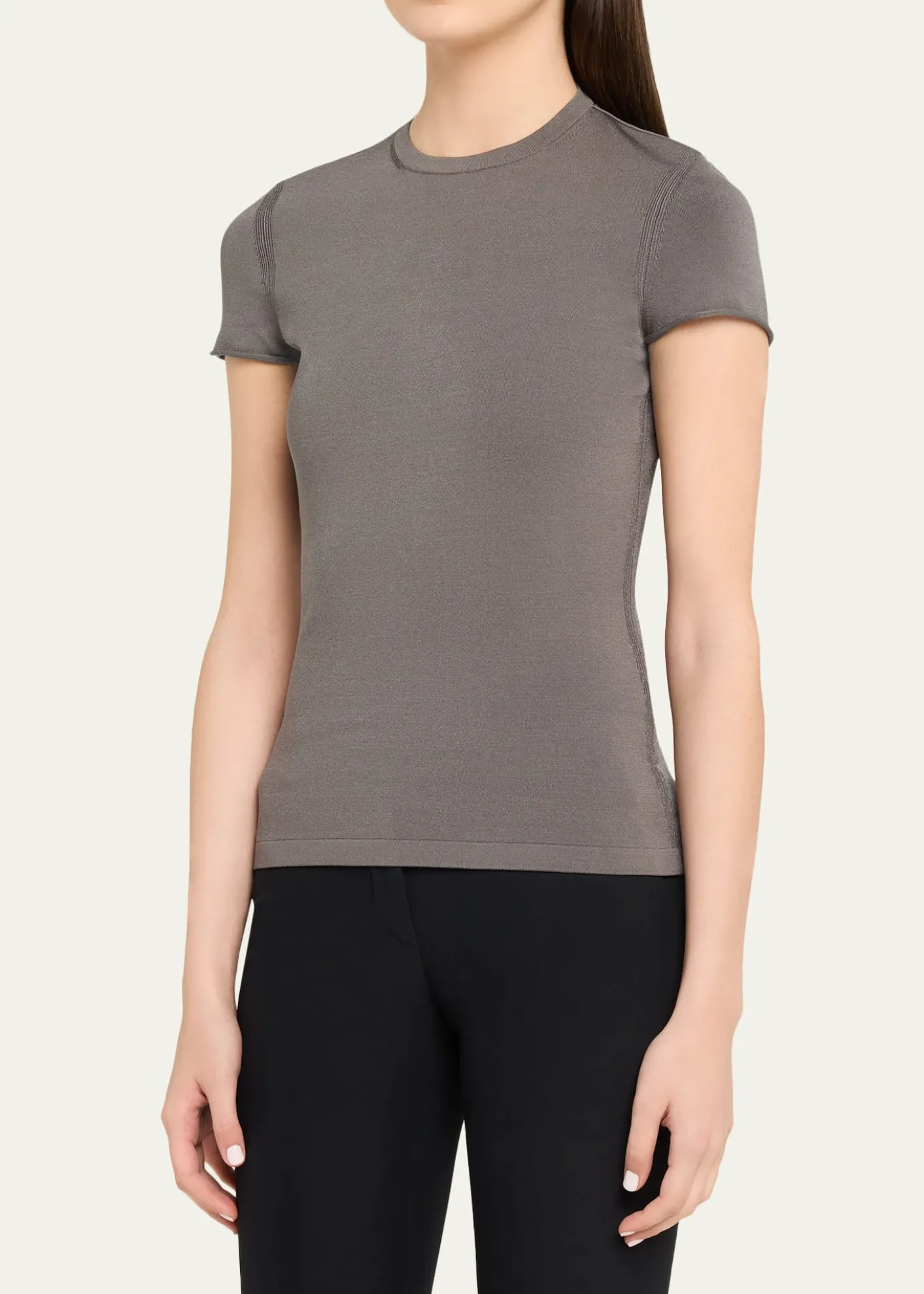 Giorgio ArmaniCrewneck Ribbed Jersey Tee