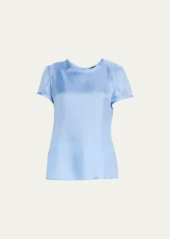Giorgio ArmaniCrewneck Short-Sleeve Silk T-Shirt