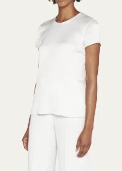 Giorgio ArmaniCrewneck Short-Sleeve Silk T-Shirt