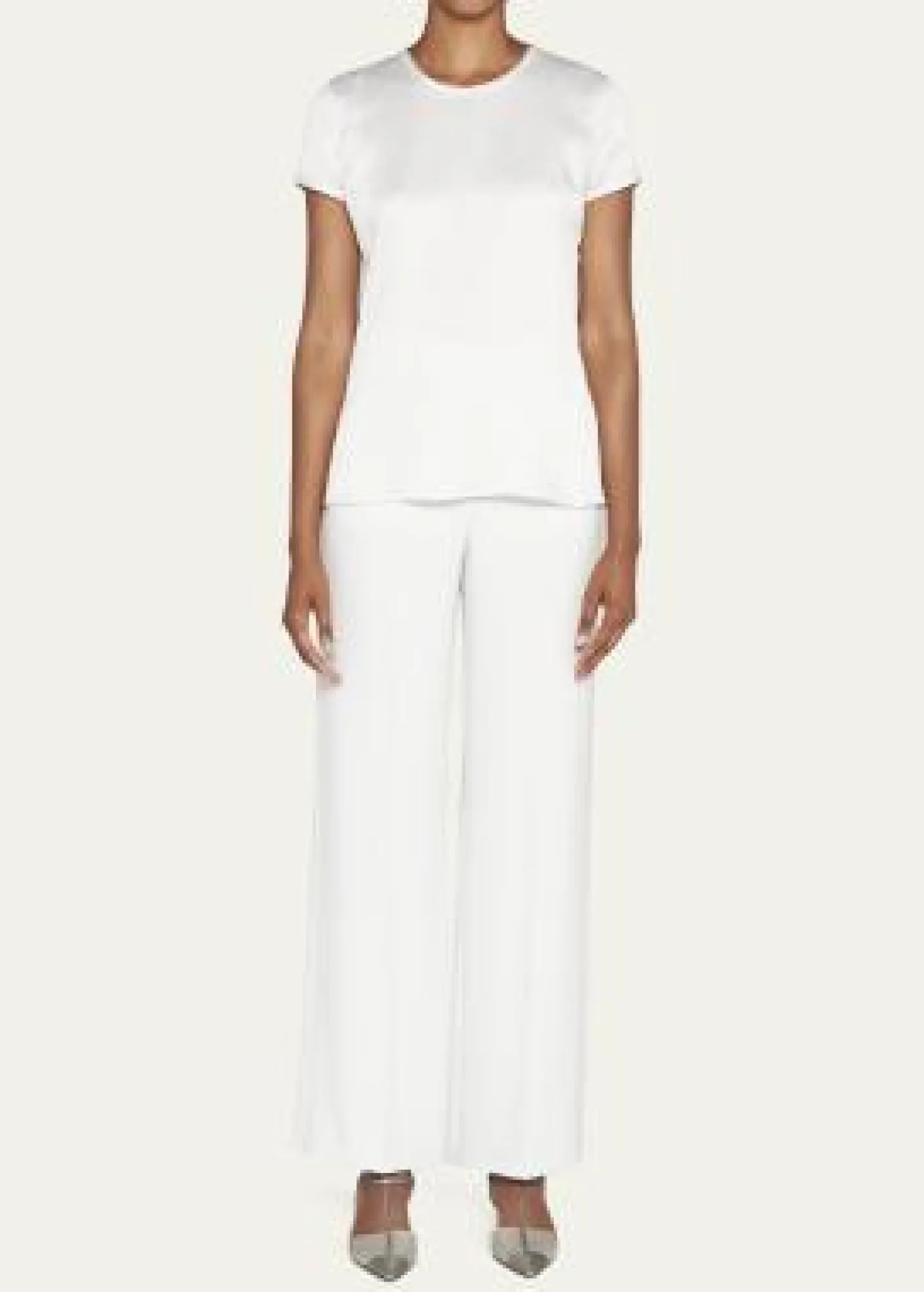 Giorgio ArmaniCrewneck Short-Sleeve Silk T-Shirt