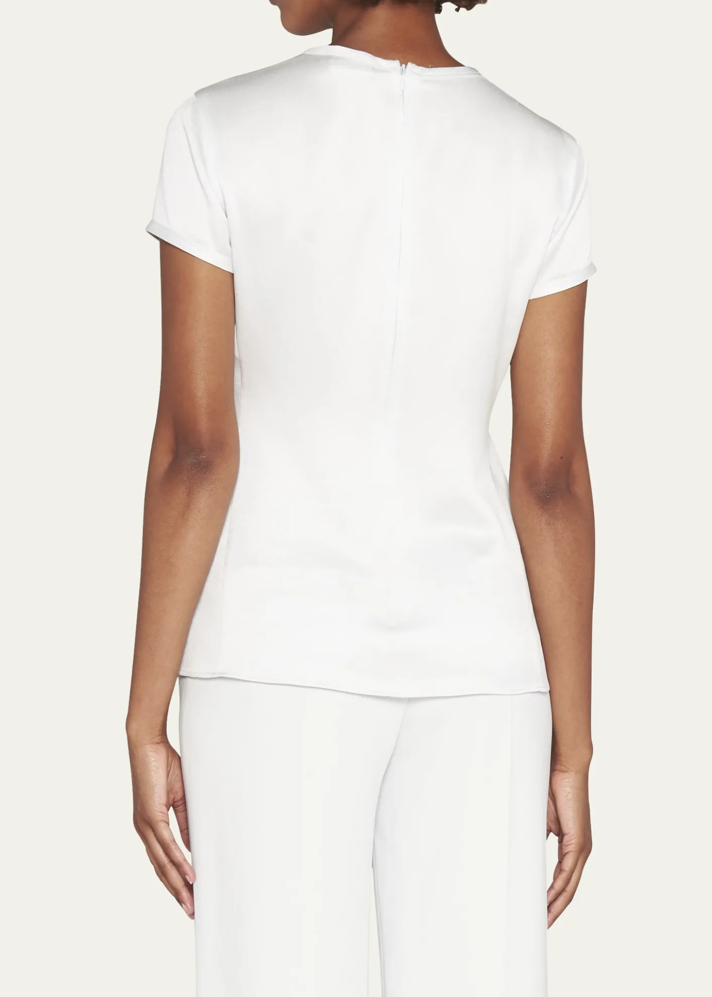 Giorgio ArmaniCrewneck Short-Sleeve Silk T-Shirt