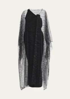 Giorgio ArmaniCrystal Embellished Sheer Long Cape