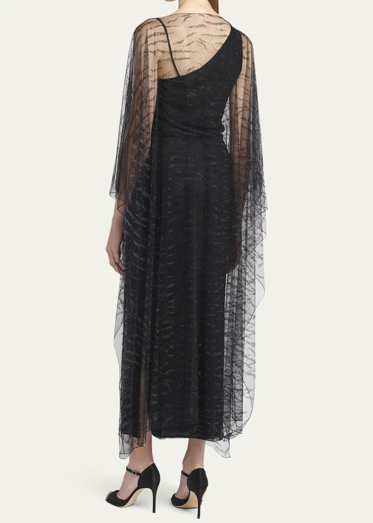 Giorgio ArmaniCrystal Embellished Sheer Long Cape