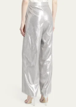Giorgio ArmaniCrystal Wide-Leg Silk Trousers