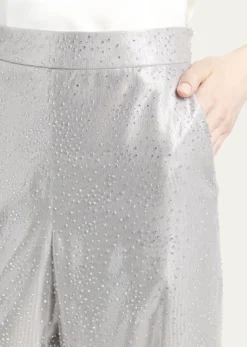 Giorgio ArmaniCrystal Wide-Leg Silk Trousers