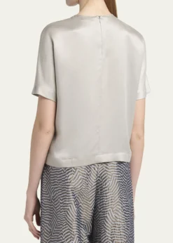 Giorgio ArmaniCupro Short-Sleeve Blouse