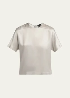 Giorgio ArmaniCupro Short-Sleeve Blouse