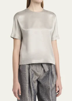 Giorgio ArmaniCupro Short-Sleeve Blouse