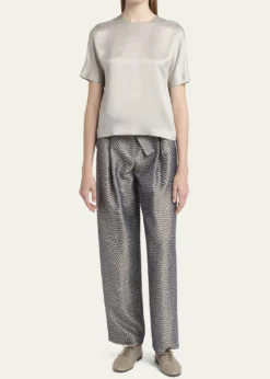 Giorgio ArmaniCupro Short-Sleeve Blouse