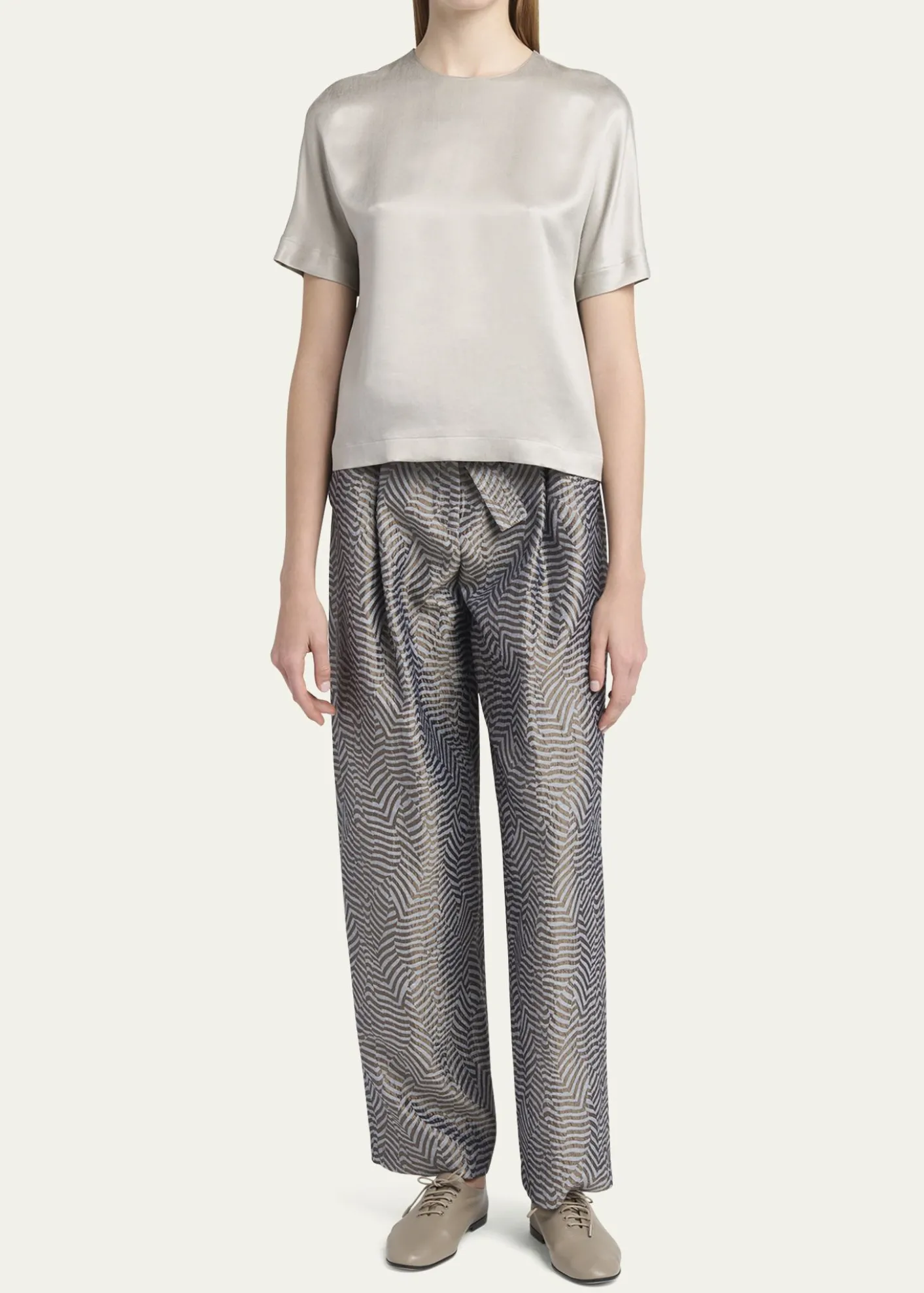 Giorgio ArmaniCupro Short-Sleeve Blouse