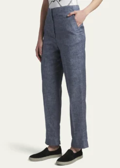 Giorgio ArmaniDenim-Effect Silk Pants