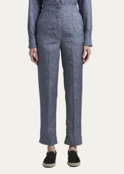 Giorgio ArmaniDenim-Effect Silk Pants