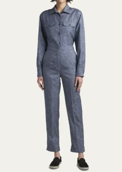 Giorgio ArmaniDenim-Effect Silk Pants