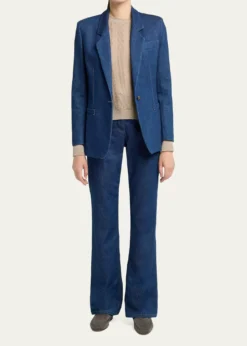Giorgio ArmaniDenim Single-Breasted Blazer Jacket