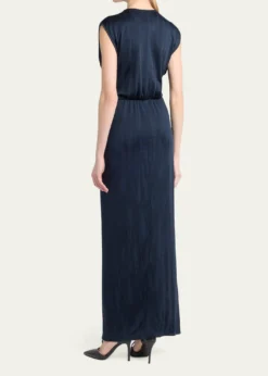 Giorgio ArmaniDiamond Pleat Sleeveless Maxi Dress