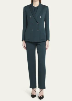 Giorgio ArmaniDouble-Breasted Stretch Wool Blazer Jacket