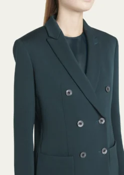 Giorgio ArmaniDouble-Breasted Stretch Wool Blazer Jacket