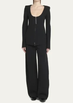 Giorgio ArmaniDouble-Jersey Virgin Wool Zip Jacket