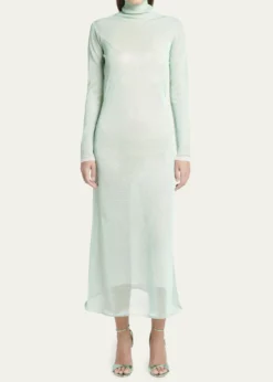 Giorgio ArmaniDouble-Layer Open-Back Lurex Jersey Midi Dress