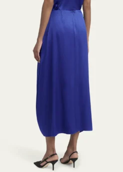 Giorgio ArmaniDouble Silk Satin Pleated Midi Skirt
