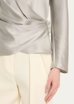 Giorgio ArmaniDraped Double Silk Wrap Shirt
