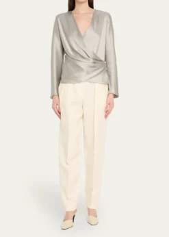Giorgio ArmaniDraped Double Silk Wrap Shirt