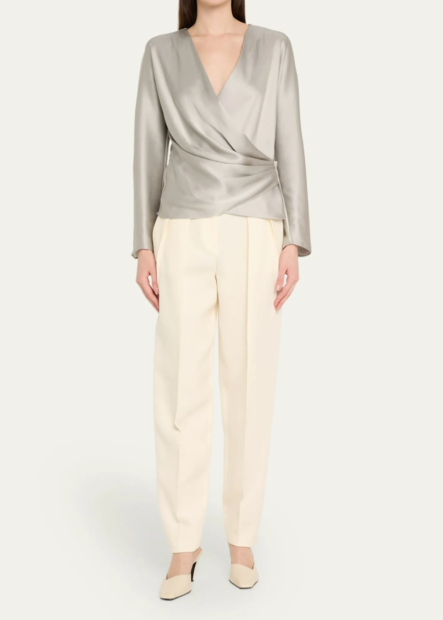 Giorgio ArmaniDraped Double Silk Wrap Shirt