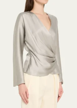 Giorgio ArmaniDraped Double Silk Wrap Shirt