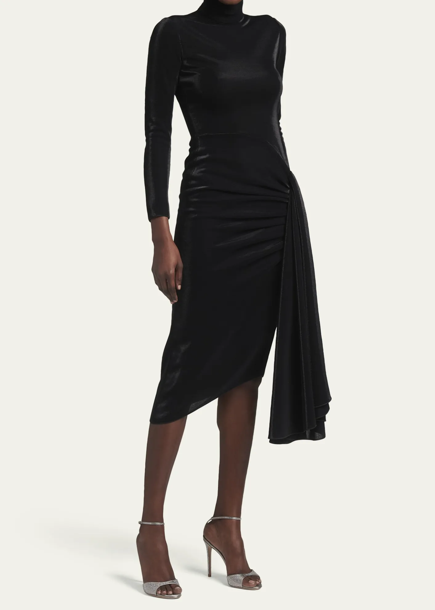 Giorgio ArmaniDraped Iridescent Jersey Midi Dress