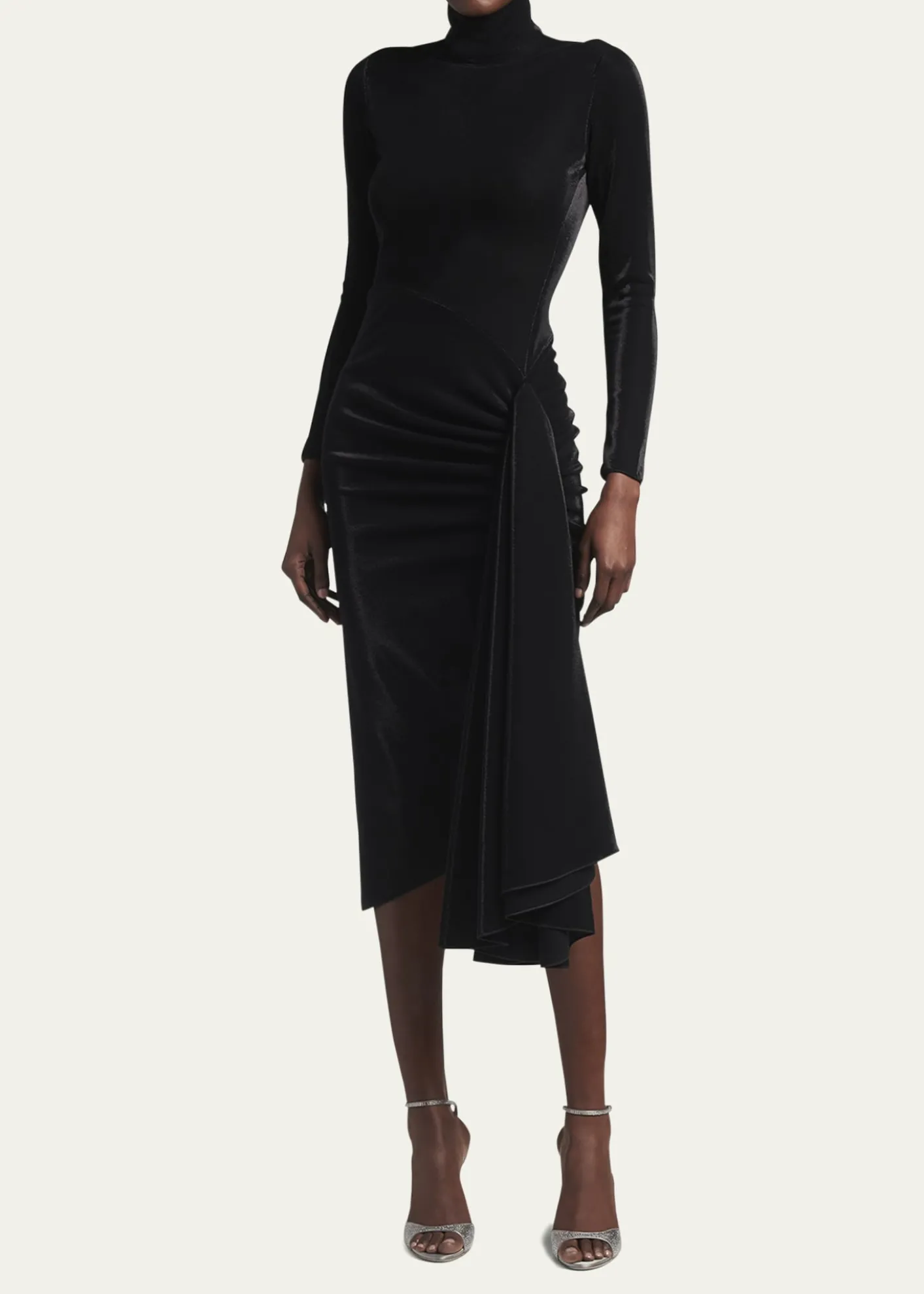 Giorgio ArmaniDraped Iridescent Jersey Midi Dress