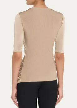 Giorgio ArmaniDraped Jersey Short-Sleeve Top
