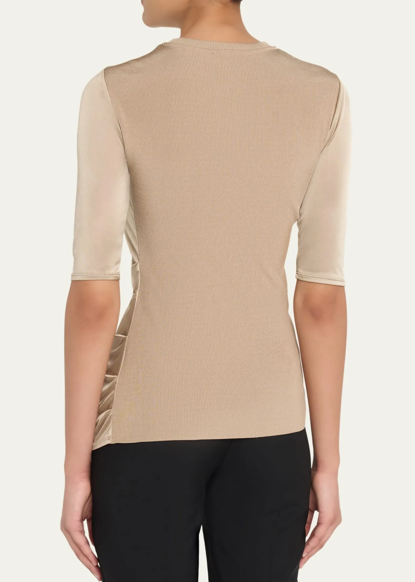 Giorgio ArmaniDraped Jersey Short-Sleeve Top