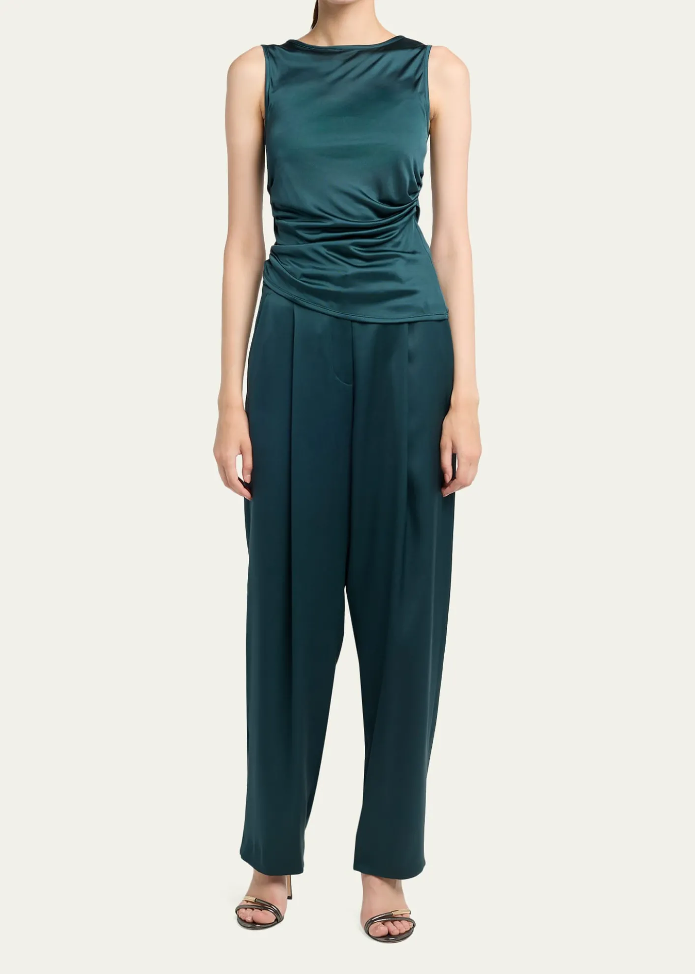 Giorgio ArmaniDraped Sleeveless Blouse