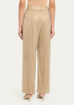 Giorgio ArmaniEmbellished Pleated Straight-Leg Pants