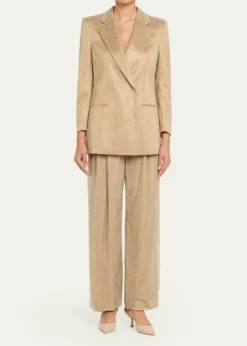 Giorgio ArmaniEmbellished Pleated Straight-Leg Pants