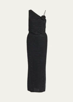 Giorgio ArmaniEmbellished Rose One-Shoulder Gown