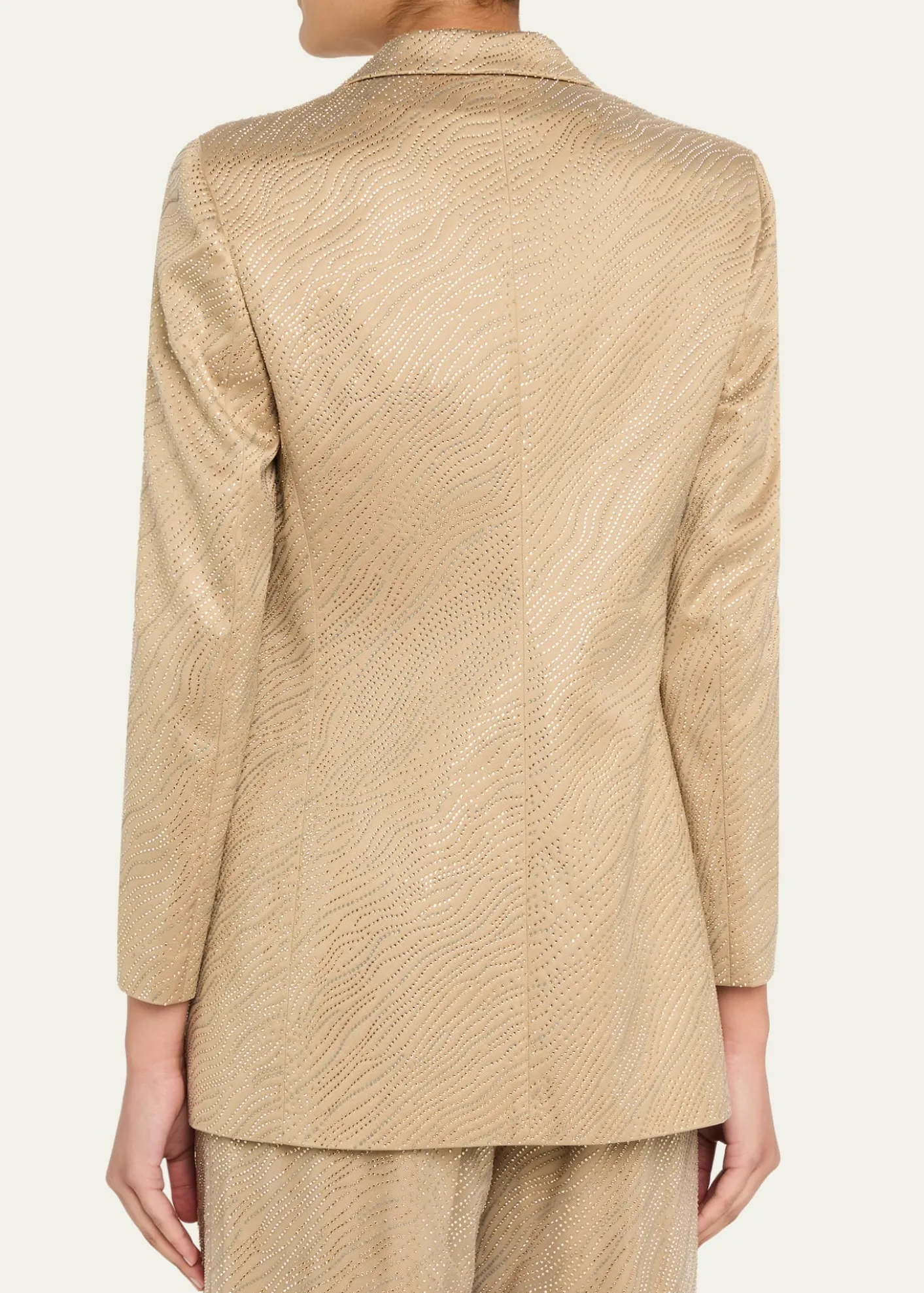 Giorgio ArmaniEmbellished Satin Double-Breasted Jacket