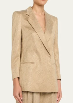 Giorgio ArmaniEmbellished Satin Double-Breasted Jacket