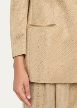 Giorgio ArmaniEmbellished Satin Double-Breasted Jacket