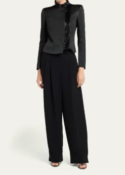 Giorgio ArmaniEmbroidered Silk Single-Breasted Jacket