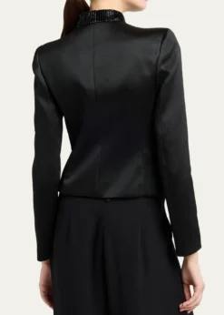 Giorgio ArmaniEmbroidered Silk Single-Breasted Jacket