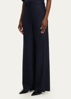 Giorgio ArmaniFlanella Cashmere Wide-Leg Pants