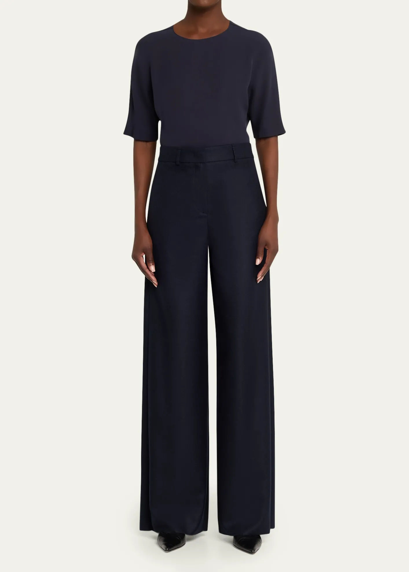 Giorgio ArmaniFlanella Cashmere Wide-Leg Pants