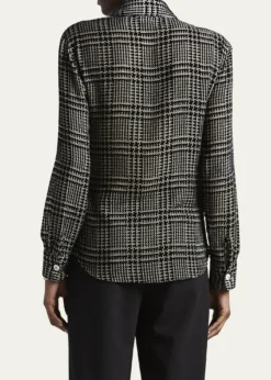 Giorgio ArmaniFlocked Check Silk Blouse