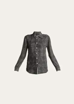 Giorgio ArmaniFlocked Check Silk Blouse